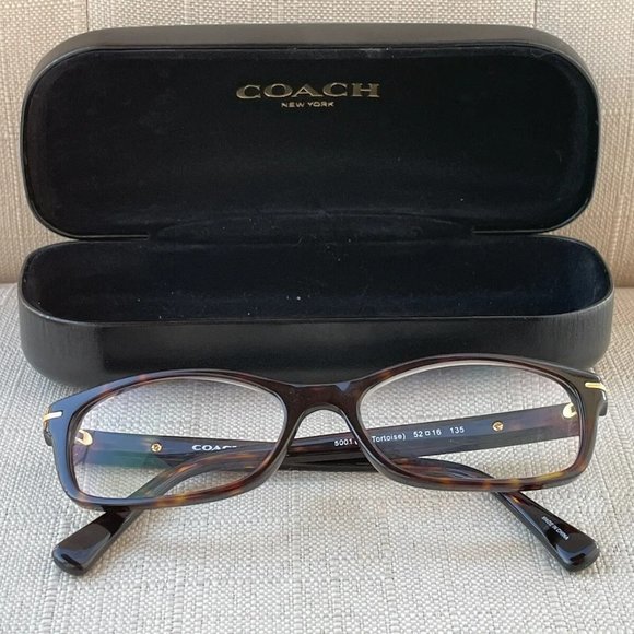Coach Women Eyeglasses Frame Dark Brown Tortoise Glasses ELISE 52 16 135 W Case - Picture 3 of 9